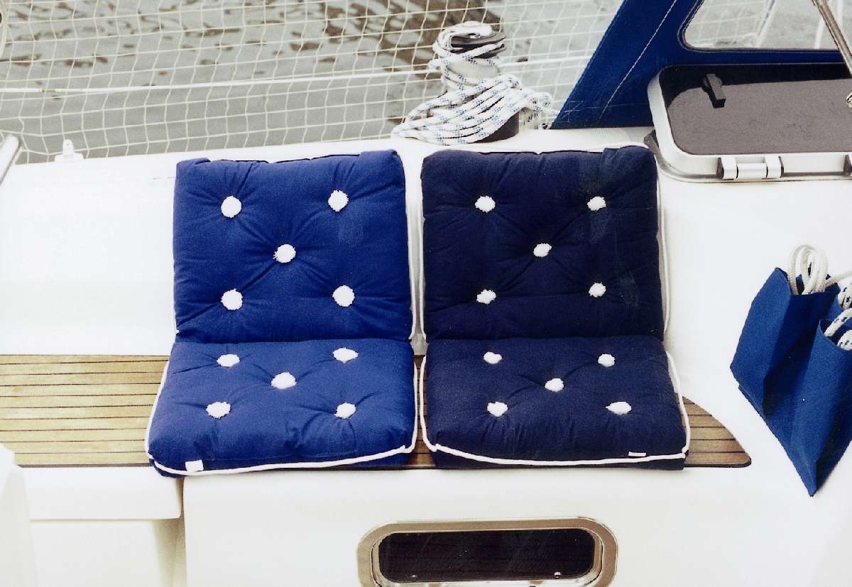 Doppel-Kissen mit Kapokfüllung und Baumwollbezug ca 82x36cm Garten Camping Boot 